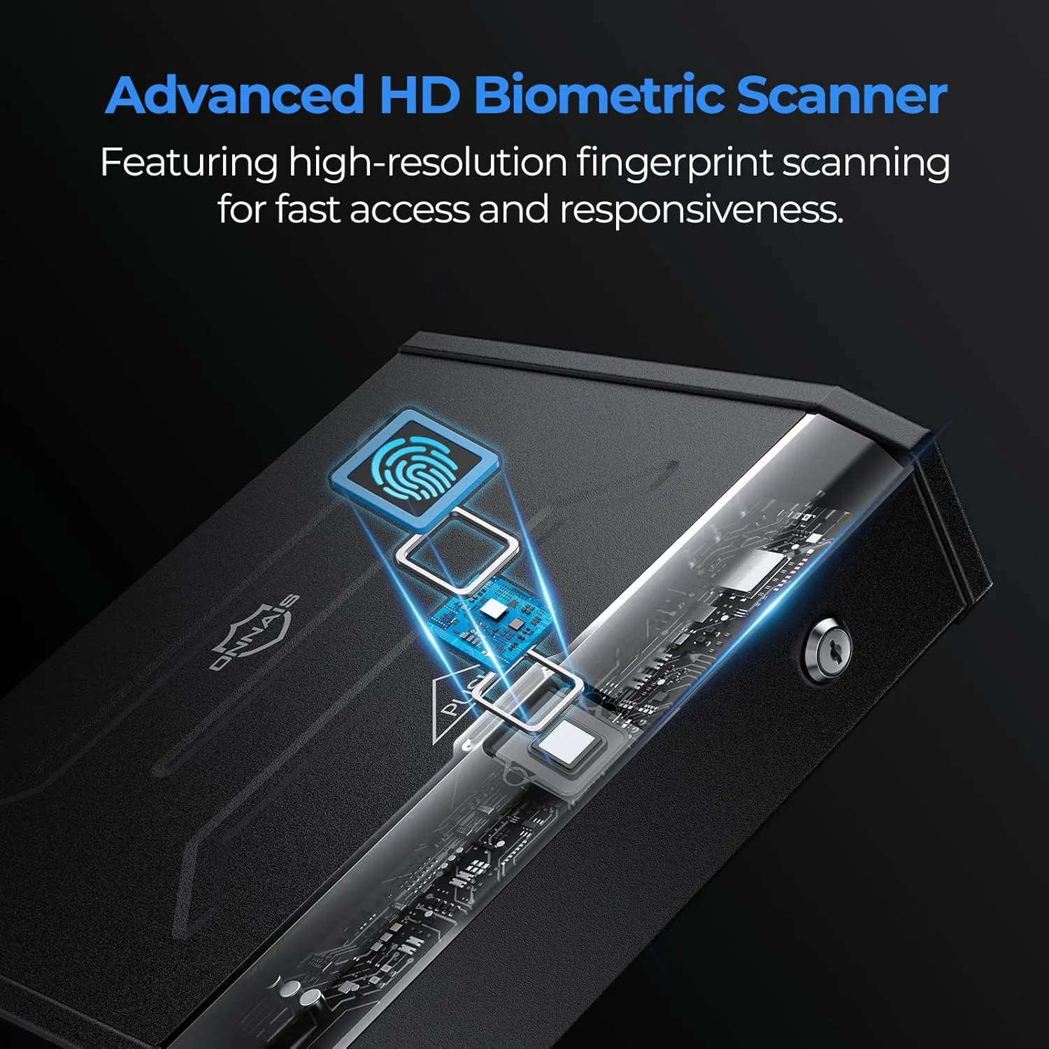 ONNAIS Iron SE Biometric Gun Safe – Quick Access Handgun Safe with Fingerprint & Keypad Lock for Home, Bedside, Nightstand, or Car