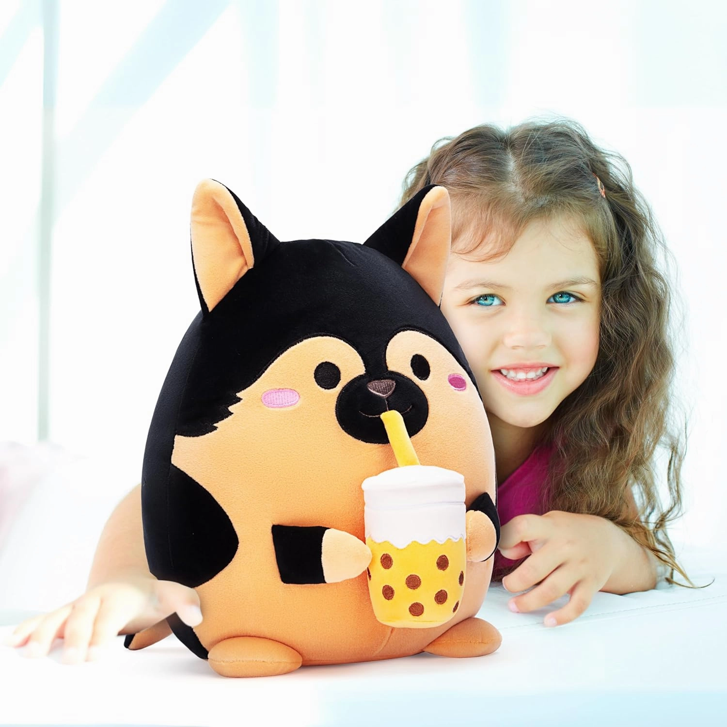 Original 14-inch German Shepherd Dog Pillow Plush Stuffed Animal Toy Big Size Soft Adorable Plushie,Gift for Kids Women Girls