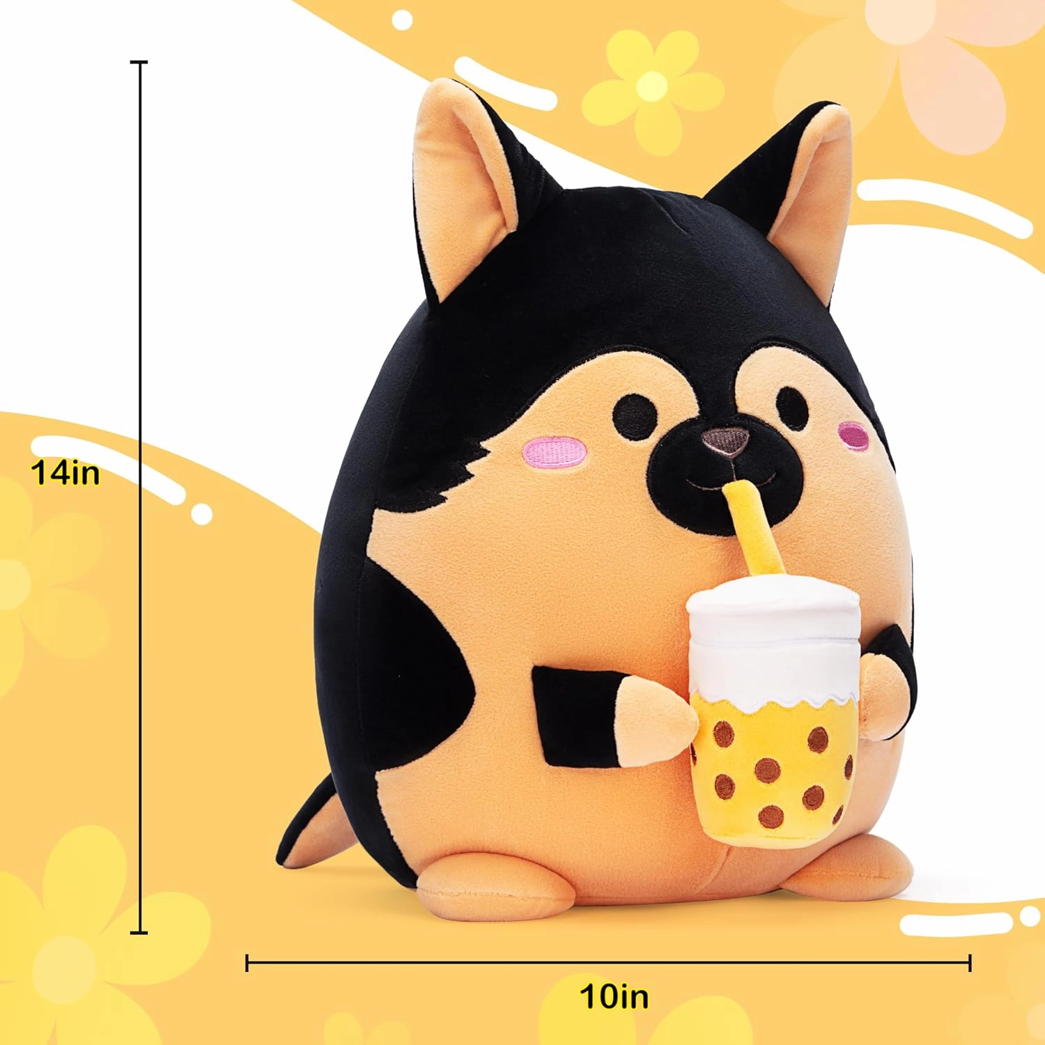 Original 14-inch German Shepherd Dog Pillow Plush Stuffed Animal Toy Big Size Soft Adorable Plushie,Gift for Kids Women Girls