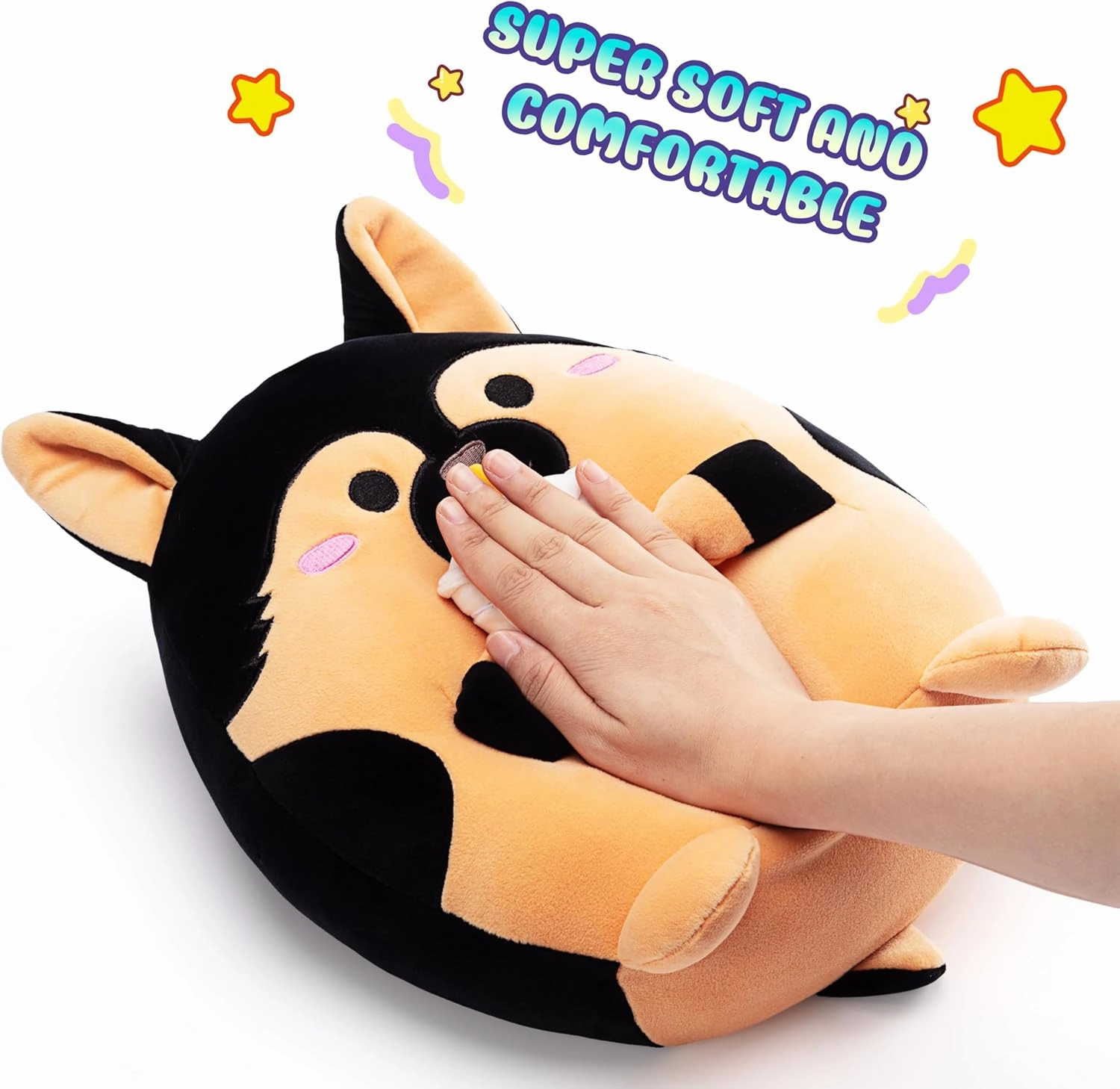 Original 14-inch German Shepherd Dog Pillow Plush Stuffed Animal Toy Big Size Soft Adorable Plushie,Gift for Kids Women Girls