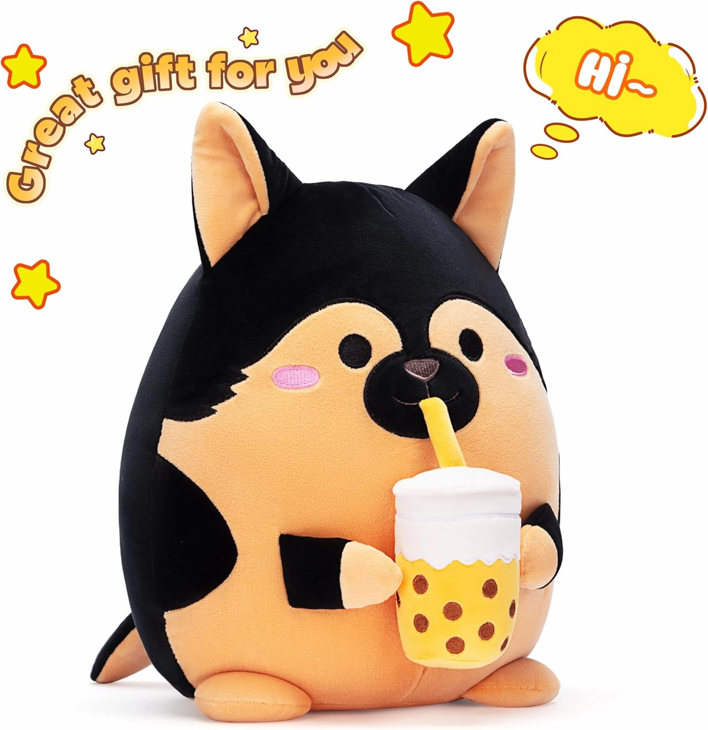 Original 14-inch German Shepherd Dog Pillow Plush Stuffed Animal Toy Big Size Soft Adorable Plushie,Gift for Kids Women Girls