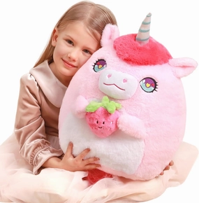 Original 17-Inch Large Unicorn Plush Pillow Stuffed Animal Toy,Cute Soft Big Size Kawaii Hugging Cuddle Huggable Plushie,Gift for Kids