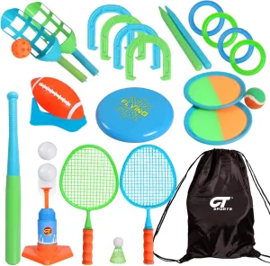 Outdoor Toys for Kids-8 in 1 Fun Outdoor Kids Sports Suit Combination-This Backyard Game is Perfect for Family Outdoor Activities