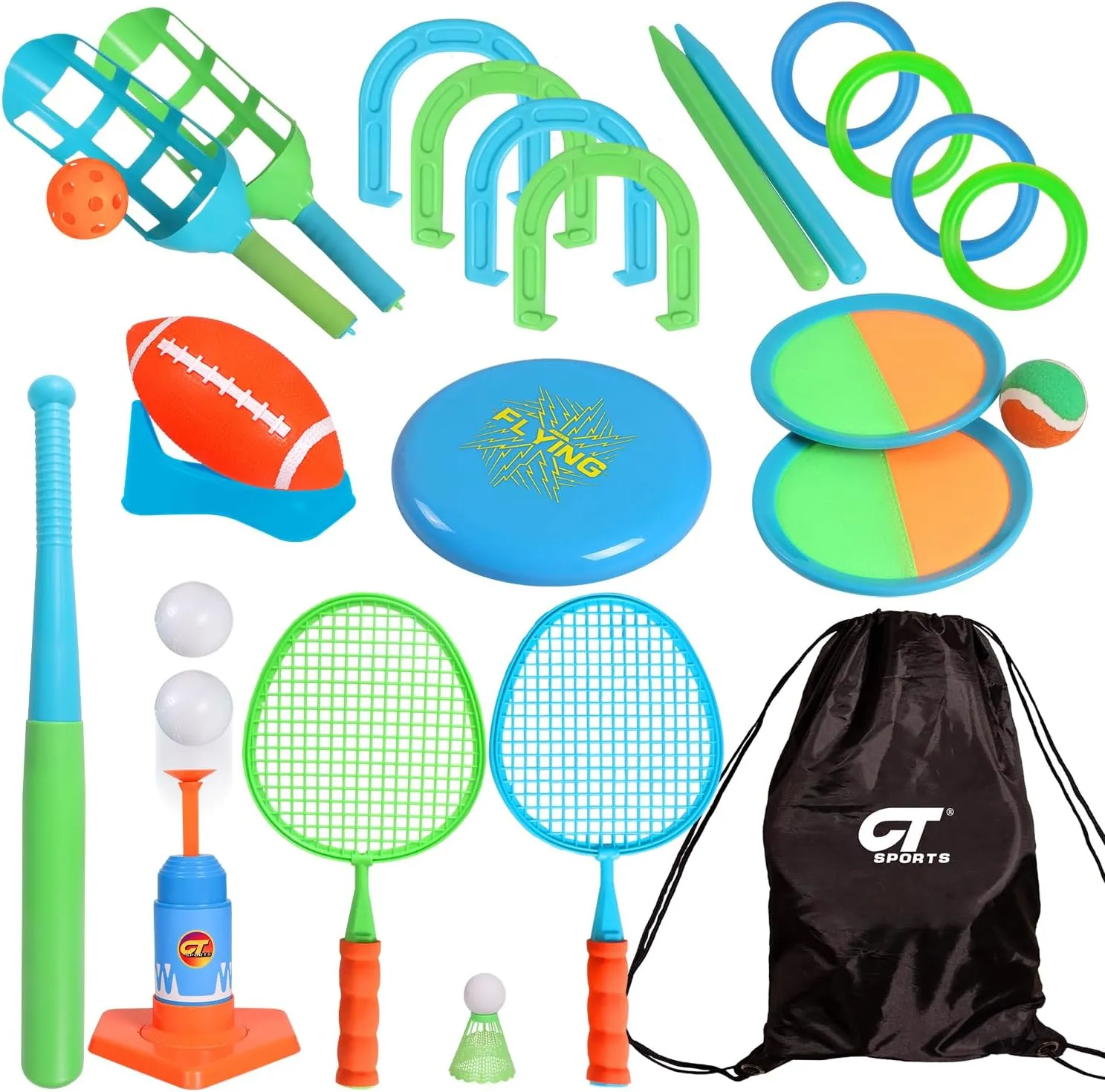Outdoor Toys for Kids-8 in 1 Fun Outdoor Kids Sports Suit Combination-This Backyard Game is Perfect for Family Outdoor Activities
