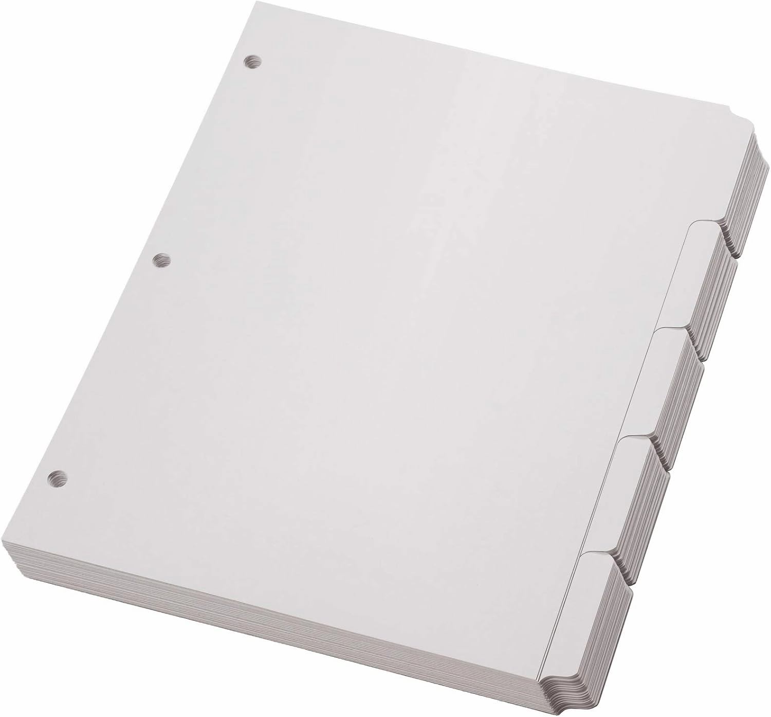 Oxford Blank Write On Binder Dividers, 1/5 Cut Tabs, 3 Hole Punch Dividers in 5 Tab Sets, 100 Dividers, 20 Sets, White (89981)