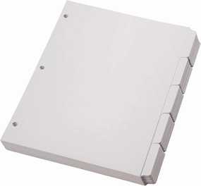 Oxford Blank Write On Binder Dividers, 1/5 Cut Tabs, 3 Hole Punch Dividers in 5 Tab Sets, 100 Dividers, 20 Sets, White (89981)