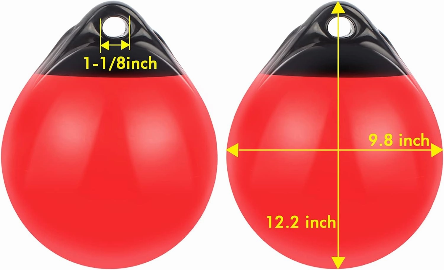 Pair of Boat Mooring Buoys, Marine Grade Inflatable Vinyl Round Pontoon Boat Fenders Ball, Boat Bumpers for Docking, Dock Floats, Fishing Marker Buoys/Swim Buoy/Anchor Ball