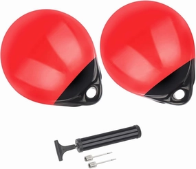 Pair of Boat Mooring Buoys, Marine Grade Inflatable Vinyl Round Pontoon Boat Fenders Ball, Boat Bumpers for Docking, Dock Floats, Fishing Marker Buoys/Swim Buoy/Anchor Ball