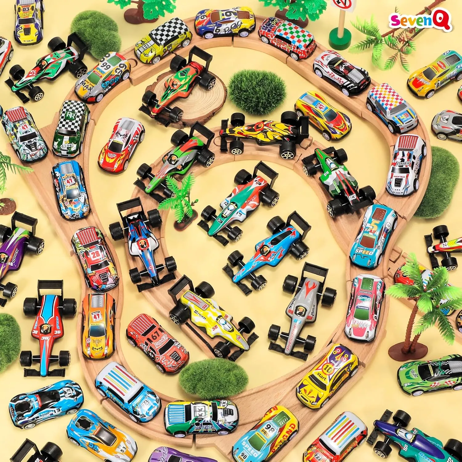 Party Favors Toy Cars for Boys with Storage Box, 67Pcs Pull Back Cars F1 Race Cars Bulk, Treasure Box Toys for Classroom Goodie Bag Stocking Stuffers for Kids Toddler Vehicles Mini Fidget Toys