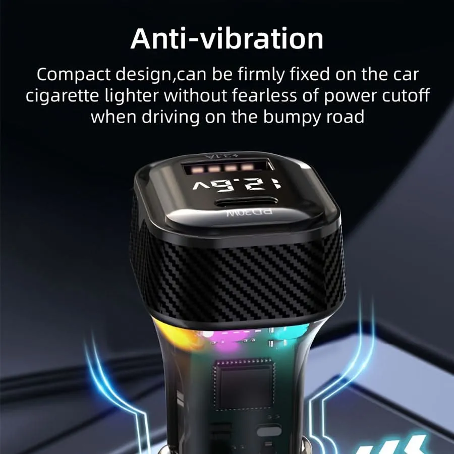 PD30W Fast Car Charger – 6-Port USB Expansion