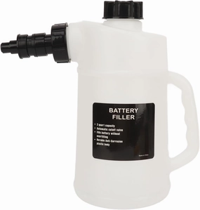 PerGar Car Battery Filler, Heavy Duty Battery Filler, 2 Liter Battery Filler Car Battery Liquid Filling Jug Dripfree Auto Shutoff Valve for Cars Trucks RV Golf Carts
