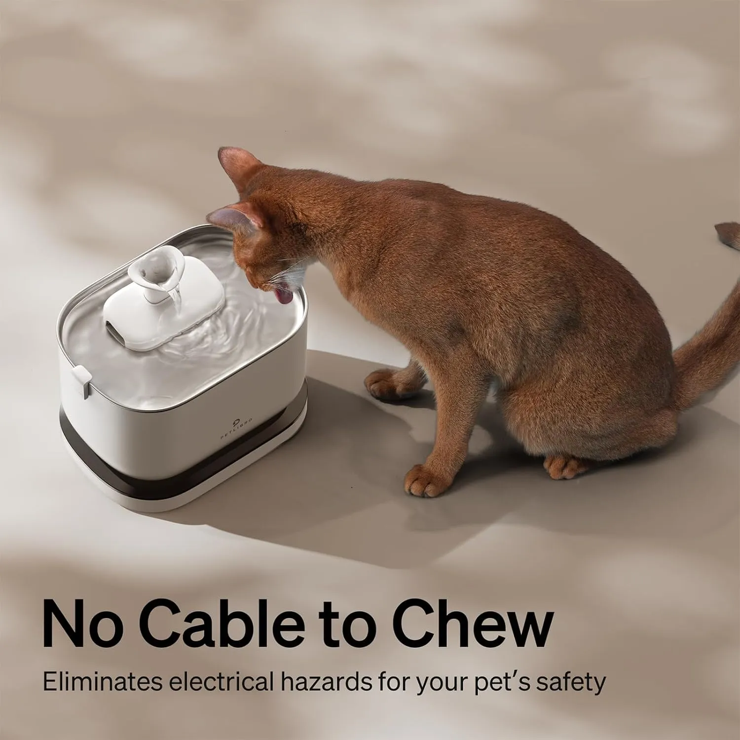 PETLIBRO Cordless Cat Water Fountain, Rechargeable Battery Operated Wireless Pet Water Fountain, 2.5L/84oz Cat Water Dispenser for Drinking with Quiet Pump Stainless Steel Tray Easy Clean BPA-Free