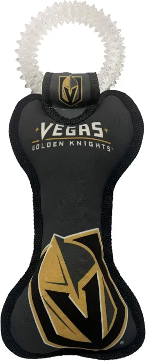 Pets First NHL LAS Vegas Golden Knights Dental Dog TUG Toy with Squeaker. Tough PET Toy for Healthy Fun, Teething & Cleaning Pet's Teeth & Gum., one Size (LVK-3310)