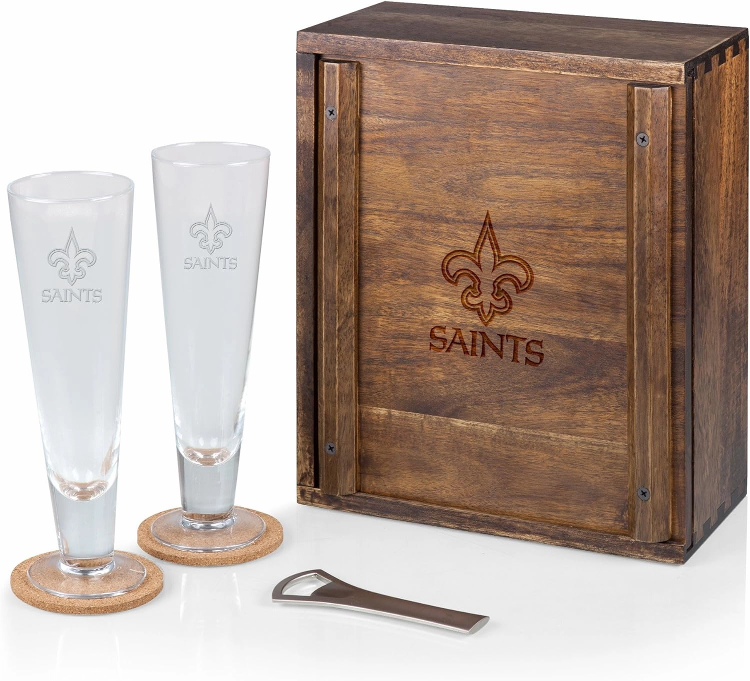 PICNIC TIME Brown New Orleans Saints Pilsner Beer Gift Set for 2