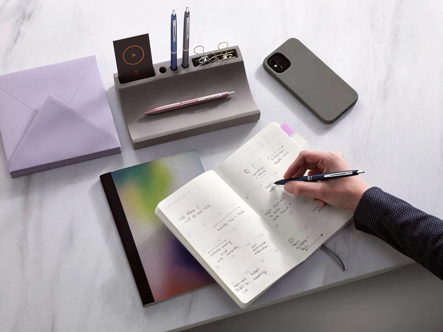 Pilot - Premium Acro 1000 Sky Blue ballpoint pen in gift box - Ultra soft ink for unparalleled writing smoothness - Refillable and retractable ballpoint pen - Black ink - Medium point