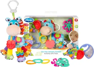 Playgro Clip Clop Sensory Garden Activity Gift Pack - Versatile Crib and Stroller Toys for Infants 0  Months - STEM-Infused Learning for Teething & Sensory Development