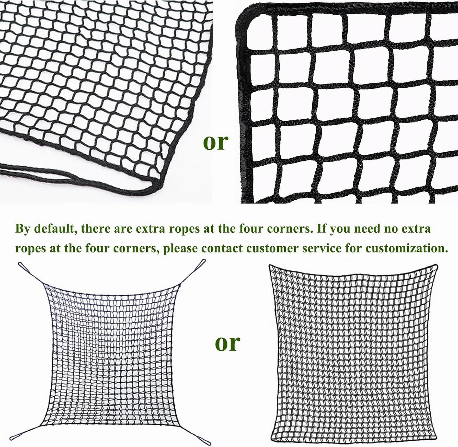 Playground Rope Net Kids Safety Net,Balcony/Stair Railing Guard,Toy & Sports Equipment Barrier Mesh Anti-Fall Rope Netting,Knotless Polyester Cargo Net(Size:3.2x6.5ft (1mx2m),Color:Green)