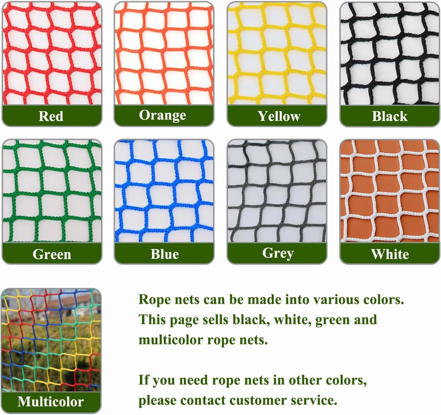 Playground Rope Net Kids Safety Net,Balcony/Stair Railing Guard,Toy & Sports Equipment Barrier Mesh Anti-Fall Rope Netting,Knotless Polyester Cargo Net(Size:3.2x6.5ft (1mx2m),Color:Green)