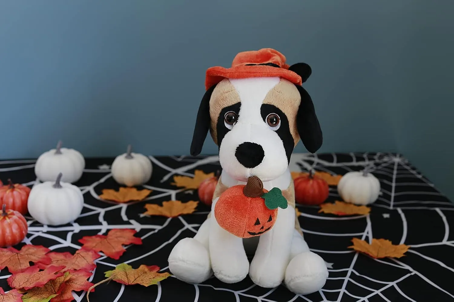 Plushland Halloween Pawpals 8 inches Puppy Dog Plush Stuffed Toy Comes with Hat and Halloween Jack O Lantern - Pumpkin for Kids on This Holiday (Beagle)