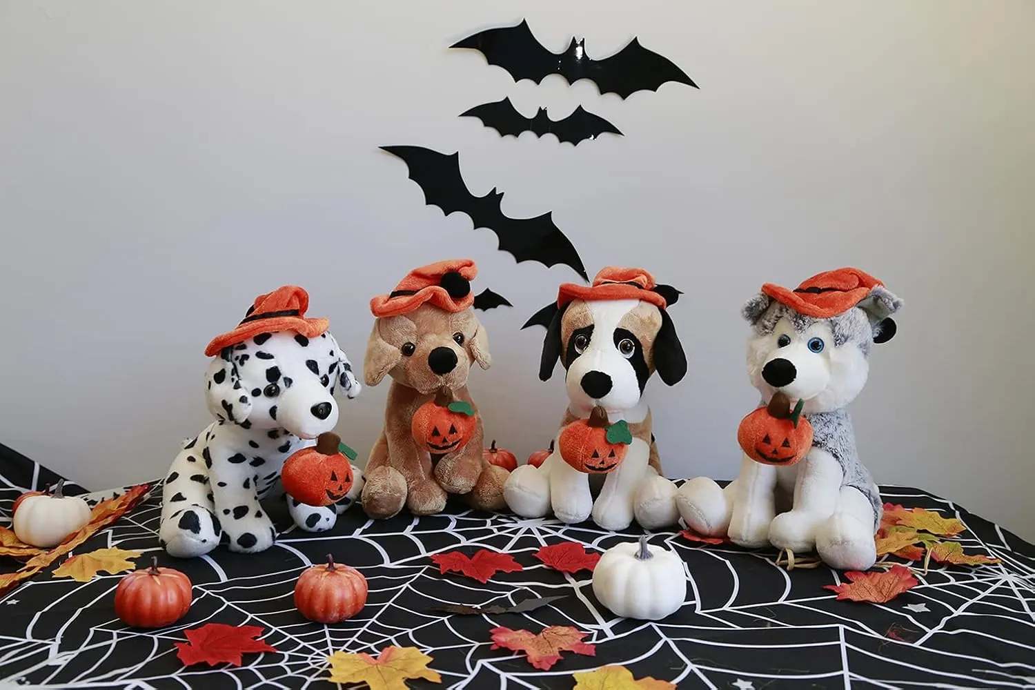 Plushland Halloween Pawpals 8 inches Puppy Dog Plush Stuffed Toy Comes with Hat and Halloween Jack O Lantern - Pumpkin for Kids on This Holiday (Beagle)
