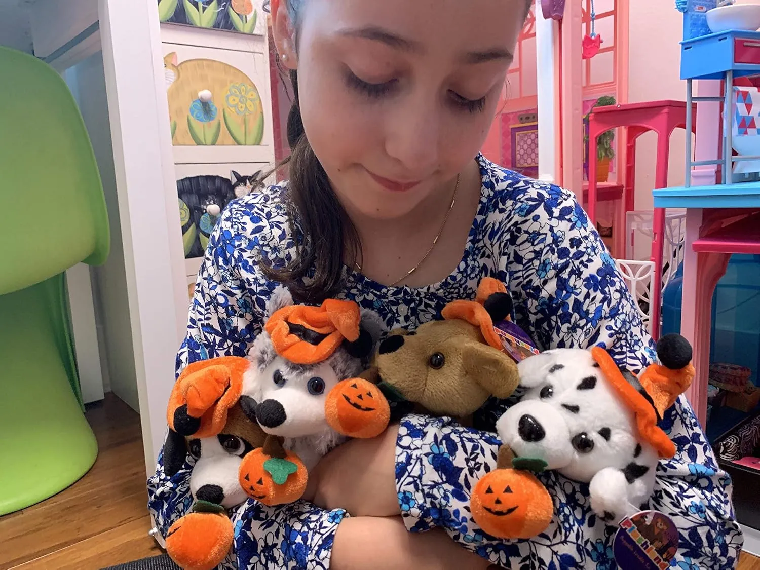 Plushland Halloween Pawpals 8 inches Puppy Dog Plush Stuffed Toy Comes with Hat and Halloween Jack O Lantern - Pumpkin for Kids on This Holiday (Beagle)