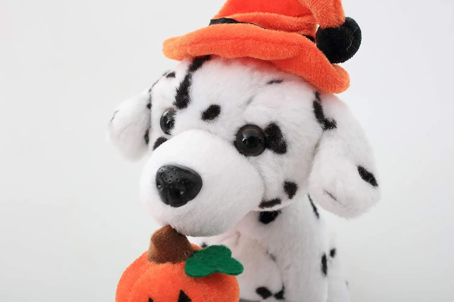Plushland Halloween Pawpals 8 inches Puppy Dog Plush Stuffed Toy Comes with Hat and Halloween Jack O Lantern - Pumpkin for Kids on This Holiday (Dalmatian)