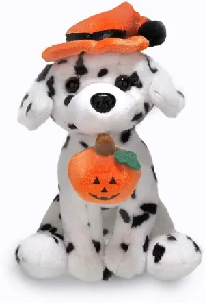 Plushland Halloween Pawpals 8 inches Puppy Dog Plush Stuffed Toy Comes with Hat and Halloween Jack O Lantern - Pumpkin for Kids on This Holiday (Dalmatian)