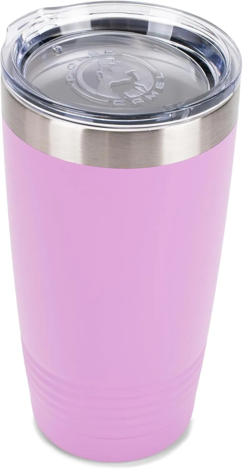 Polar Camel, United States National Parks, Bright Purple 20 Ounce, Stainless Steel, Vacuum Insulated Travel Tumbler Mug With Clear Lid, Glacier Bay Alaska