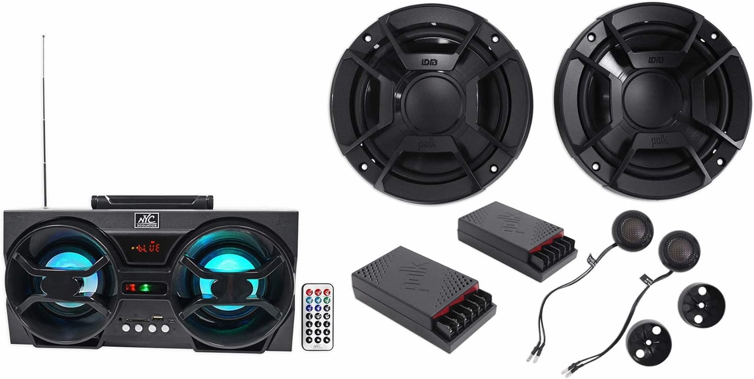 Polk Audio DB6502 6.5" 600w Component Car/ATV/Motorcycle Speakers Free Speaker !