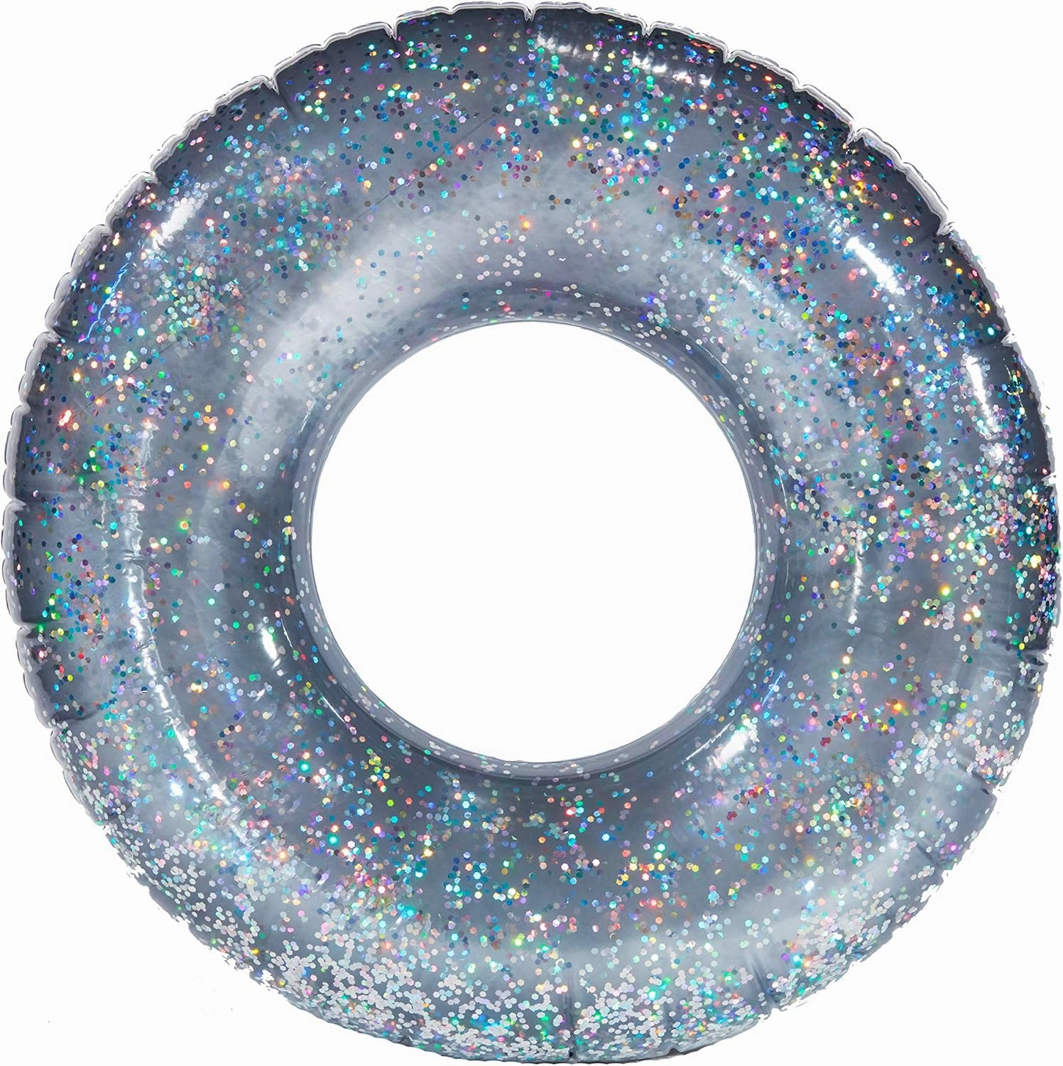 PoolCandy 48" Silver Glitter Inflatable Pool Tube