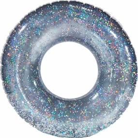 PoolCandy 48" Silver Glitter Inflatable Pool Tube