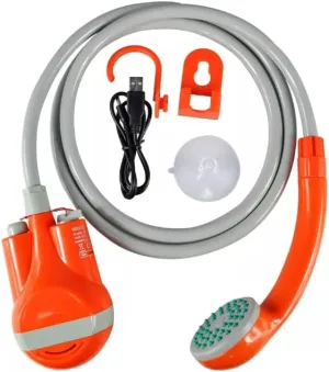 Portable Outdoor Shower with 20L Foldable Bucket, 3.7V Portable Shower with Rechargeable Battery, Camp Shower Compact Handheld Showerhead, Camping Shower Pump Water from Bucket