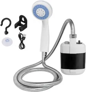 Portable Shower Camping Shower Outdoor Camp Shower Pump, Multipurpose Electric Outdoor Shower, Electric Shower Pump for Camping Beach Swimming Outdoor Traveling Hiking