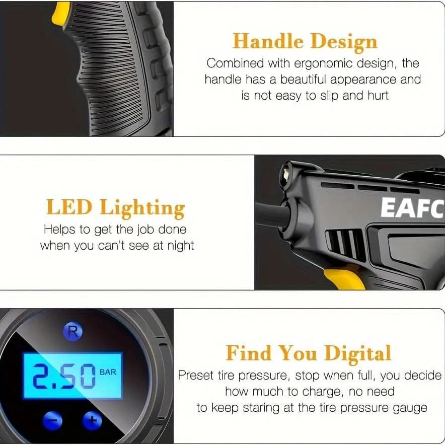 Portable Wireless Tire Inflator with LED Light