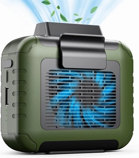 Portable Mini Waist Fan Rechargeable with 23H Working Time, 6200 RPM Strong Airflow, 3 Speed Levels, Belt Shirt Fan Clip on Waist Portable Cooling device for Blue Collar,Outdoor Working,Jobsite