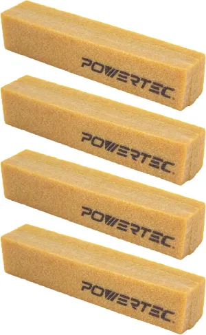 POWERTEC 71002-P4 Abrasive Cleaning Stick for Sanding Belts & Discs 8-1/2" 4PK | Natural Rubber Eraser - Woodworking Shop Tools for Sanding Perfection