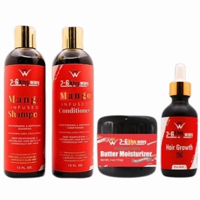 Premium Hair Care Set - Includes Mango-Infused Hydrating Shampoo and Conditioner, Hair Growth Oil, & Whipped Shea Butter for Hair - Hydration Pack Deep Cleansing & Revitalization