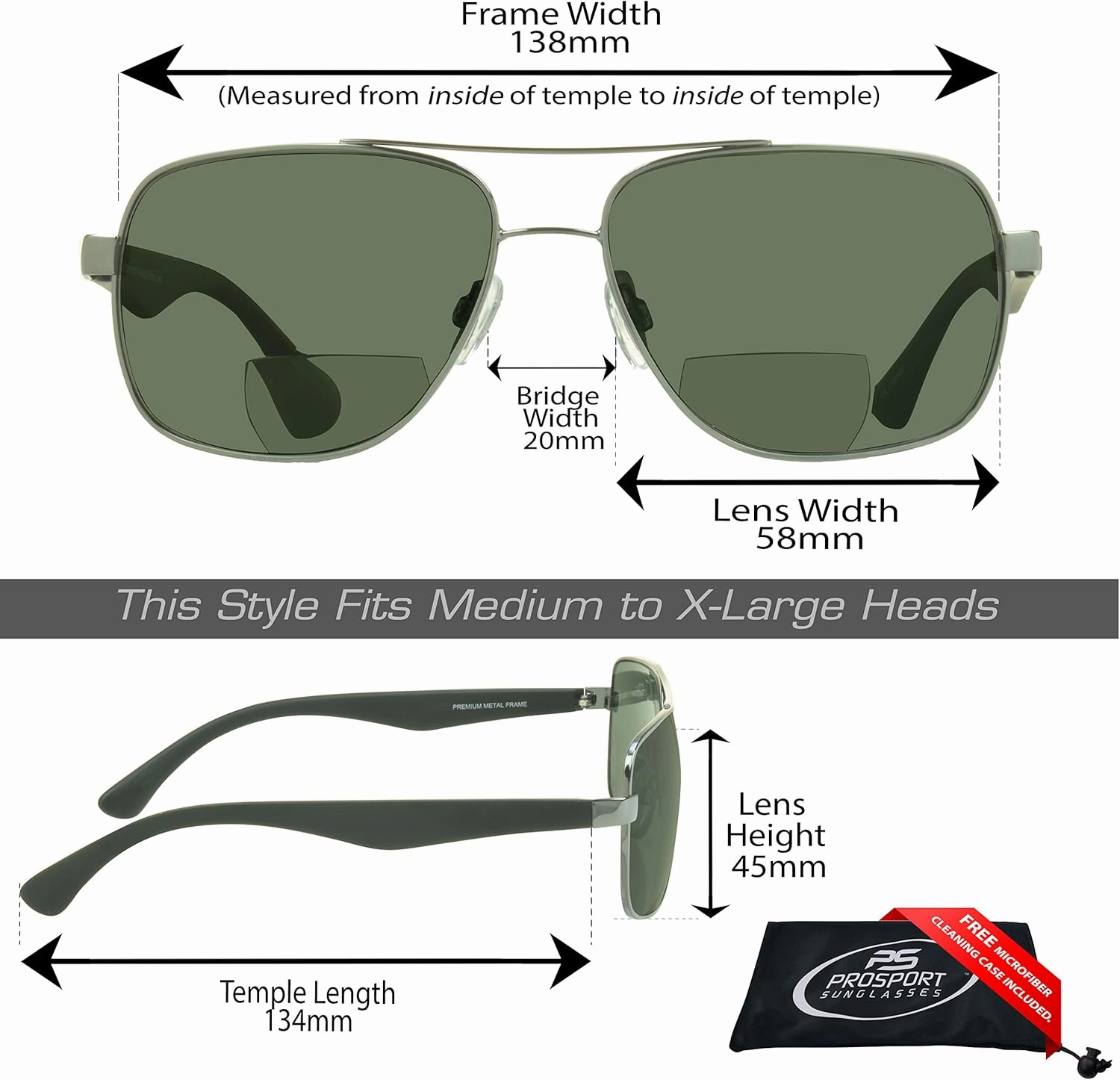 proSPORT Polarized Bifocal Reading Sunglasses for Men and Women. Near invisible line Reader Sunglasses