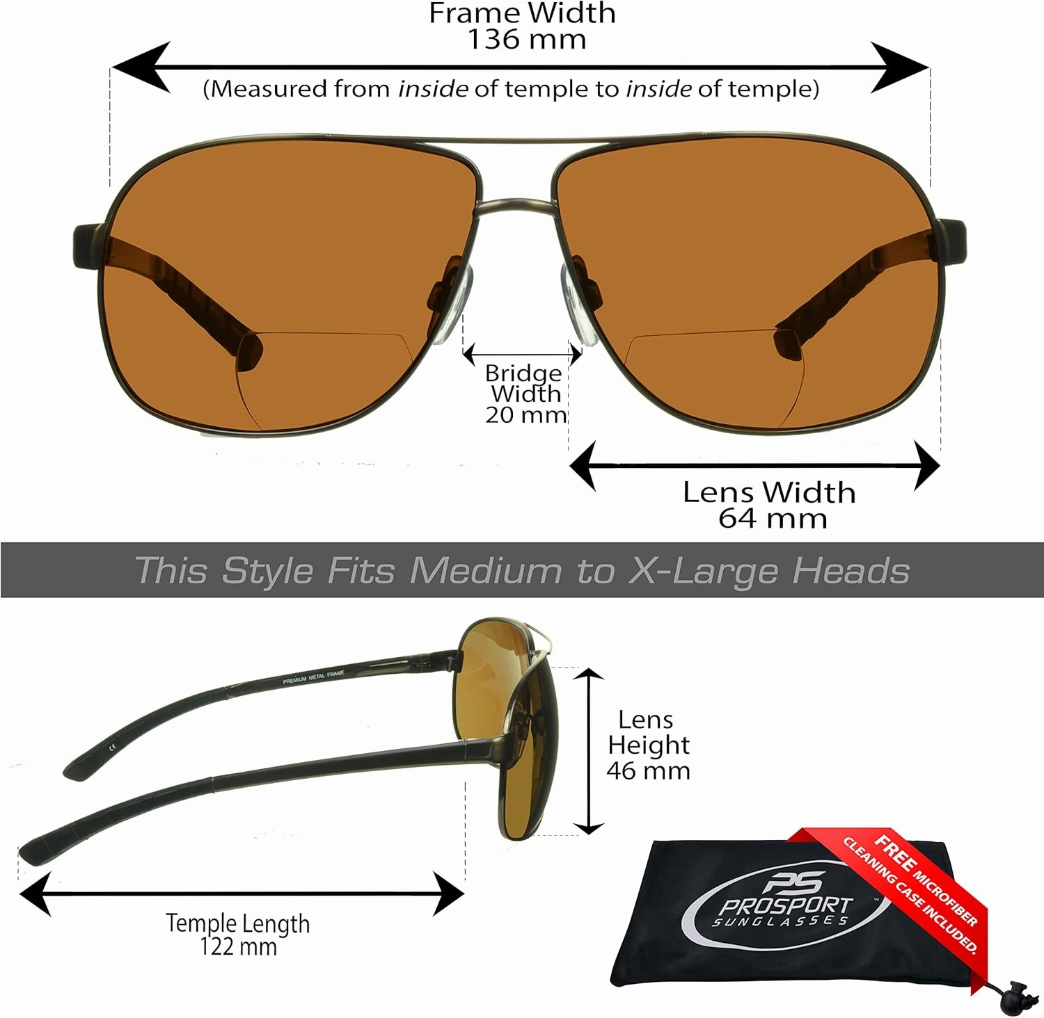 proSPORT Polarized Bifocal Reading Sunglasses for Men and Women. Near invisible line Reader Sunglasses