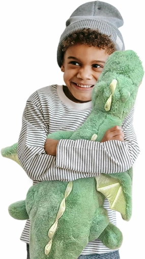 Pterosaur Stuffed Animal with Wings - Cute Soft Dinosaurs Plush Toys Little Flying Dragon Plushies Pillow Doll Christmas Birthday Gifts for Kids Boys Girls (Green,43.3inch/110cm)