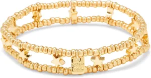 Pura Vida Bracelet Gold Star Charm Bracelet - Beaded Bracelet with Stretchable Cord, String Bracelet for Women - Stackable Bracelets, Handmade Braceletss - One Size