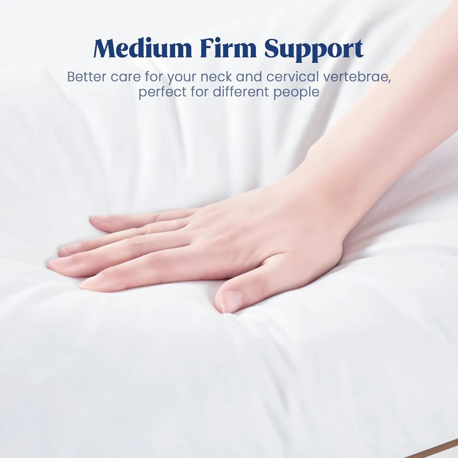 puredown® Goose Feather Down Pillows Standard Size Set of 2, Soft Fluffy Luxury Hotel Collection Pillow, 100% Cotton Cover, Medium Firm Bed Pillow for Back, Stomach or Side Sleeper.