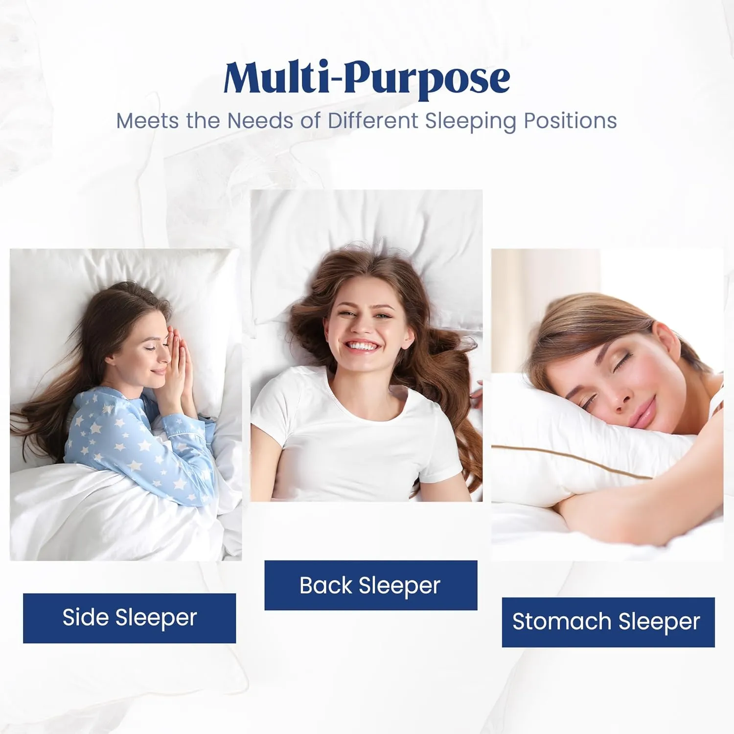 puredown® Goose Feather Down Pillows Standard Size Set of 2, Soft Fluffy Luxury Hotel Collection Pillow, 100% Cotton Cover, Medium Firm Bed Pillow for Back, Stomach or Side Sleeper.