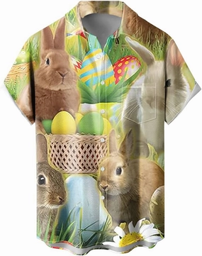 QIVICIMA Mens Halloween Christmas Shirts Funky Button Down Shirts Party Aloha Shirts Santa Print Hawaiian Shirt Tops