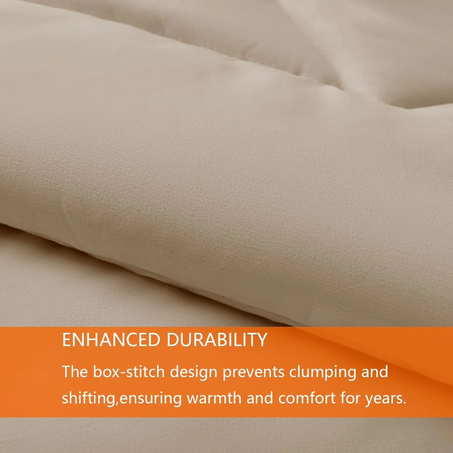 Queen Comforter Set Beige, 3 Pieces Lightweight All Season Solid Bedding Comforters Sets, Down Alternative Comforter Bed Set Quilt Blanket, (90x90In Comforter & 2 Pillowcases)