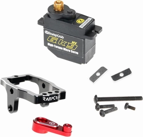 RampCrab 6kg RC Steering Servo with Servo Mount Bracket and Servo Horn for TRX4M RC Car, 1/18 Upgrades Parts, Suitable for TRX4-M Bronco, Defender, K10 (Red Horn)
