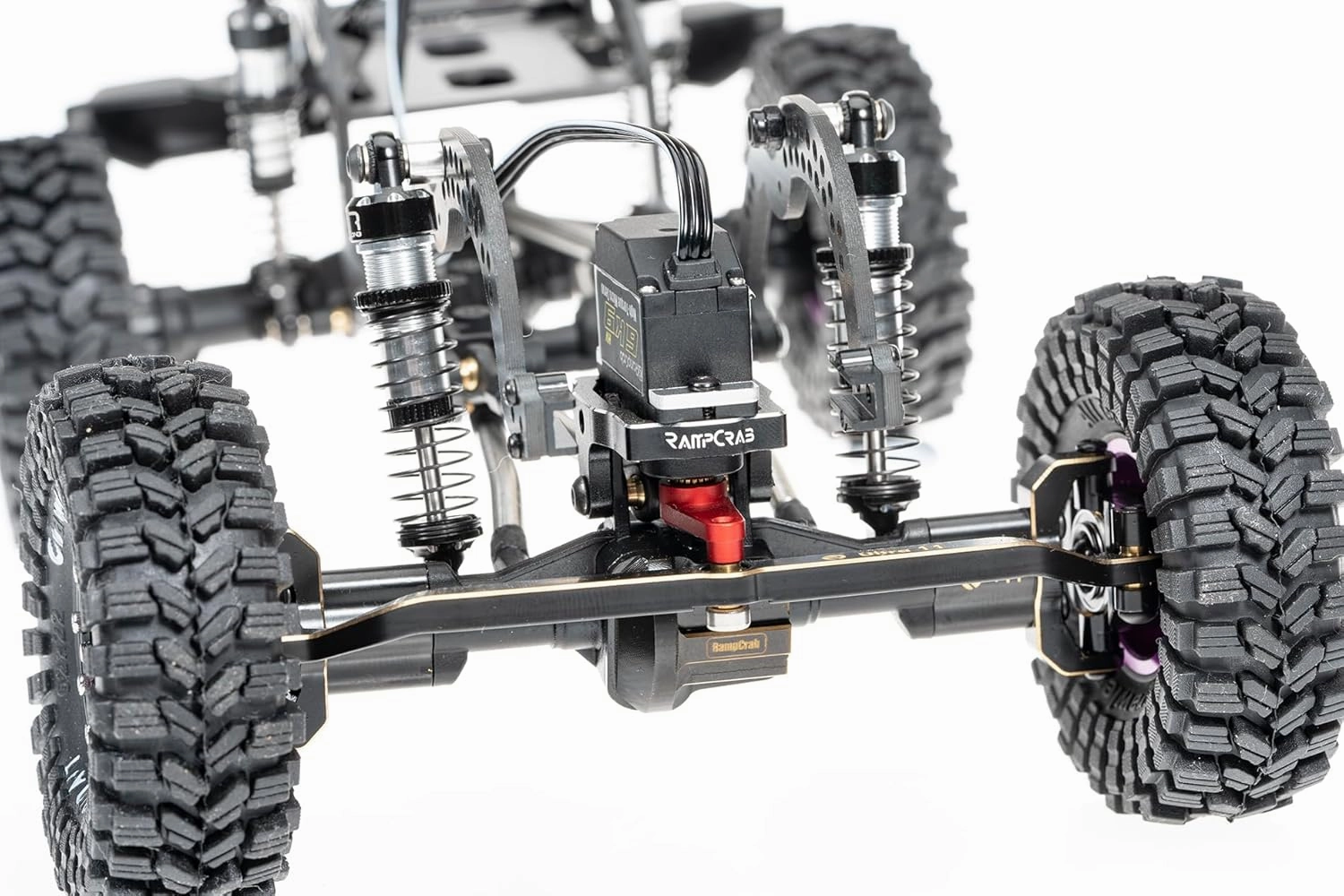 RampCrab 6kg RC Steering Servo with Servo Mount Bracket and Servo Horn for TRX4M RC Car, 1/18 Upgrades Parts, Suitable for TRX4-M Bronco, Defender, K10 (Red Horn)