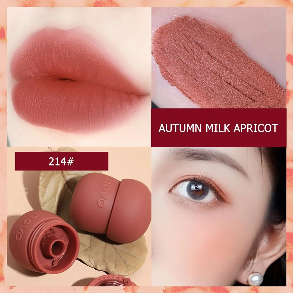 Rayberro 4 Pack Matte Ink Lip Glaze Lipstick Set, Pinecone Shape Lipstick Set, Long Lasting Wear Non-Stick Cup Waterproof Lipsticks Lip Balm