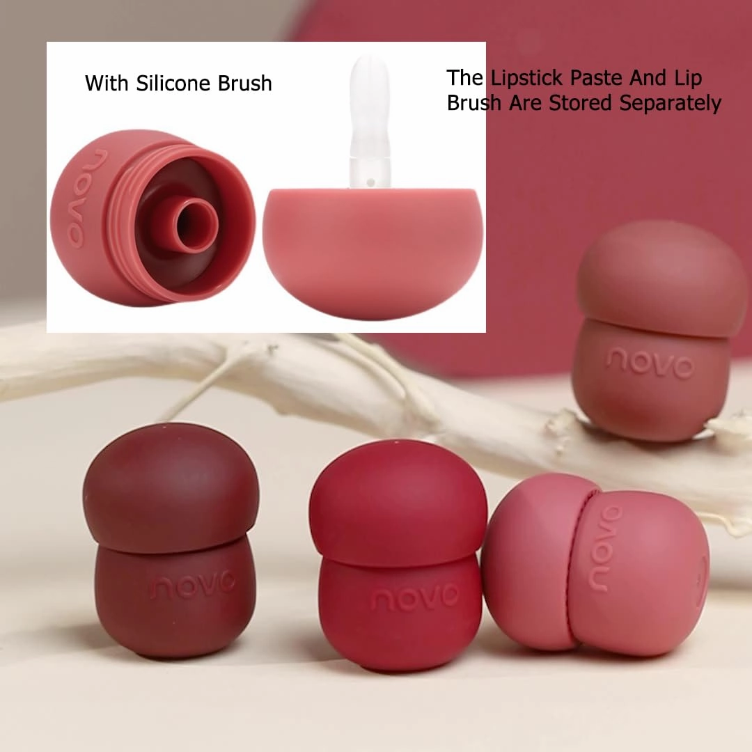 Rayberro 4 Pack Matte Ink Lip Glaze Lipstick Set, Pinecone Shape Lipstick Set, Long Lasting Wear Non-Stick Cup Waterproof Lipsticks Lip Balm