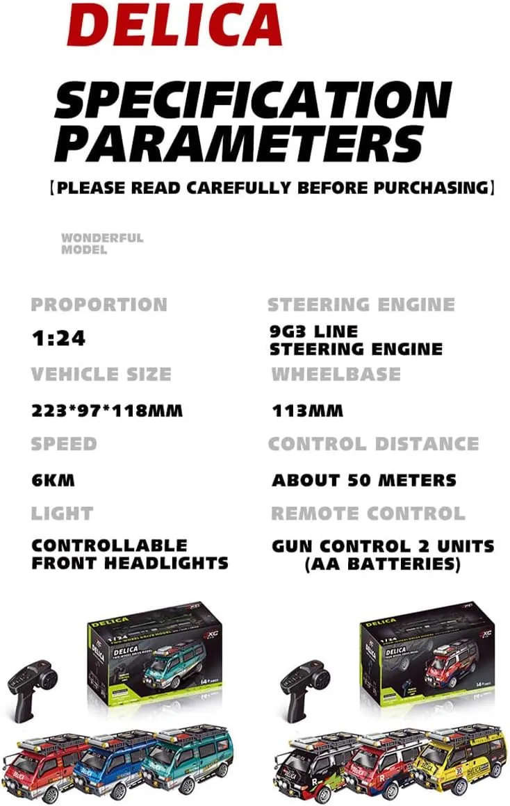 RC Draft Truck Model, 1/24 Scale 2.4G 4WD Full-Proportional Synchronous RC Car, RTR Off-Road Remote Contro Desktop Vehicle with LED Lights, 3 Cool Paint Shell Colors Available, Yellow
